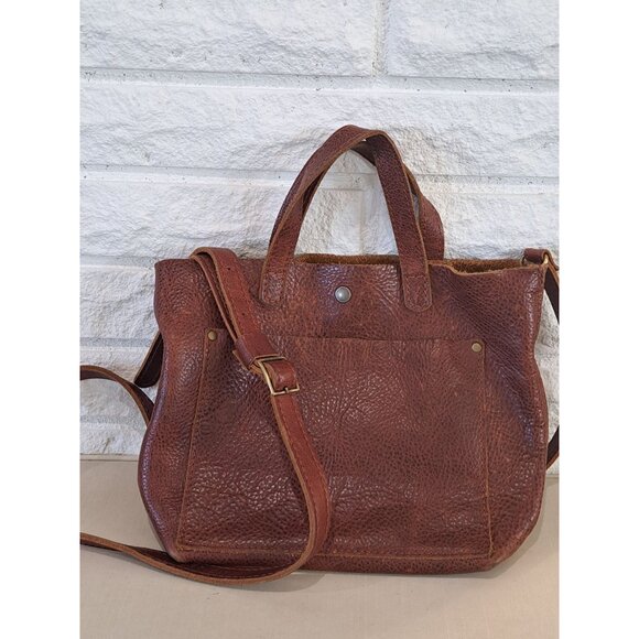 Portland Leather Goods Nutmeg Mini Crossbody Tote Bag Pebbled Leather Adjustable - Picture 2 of 15